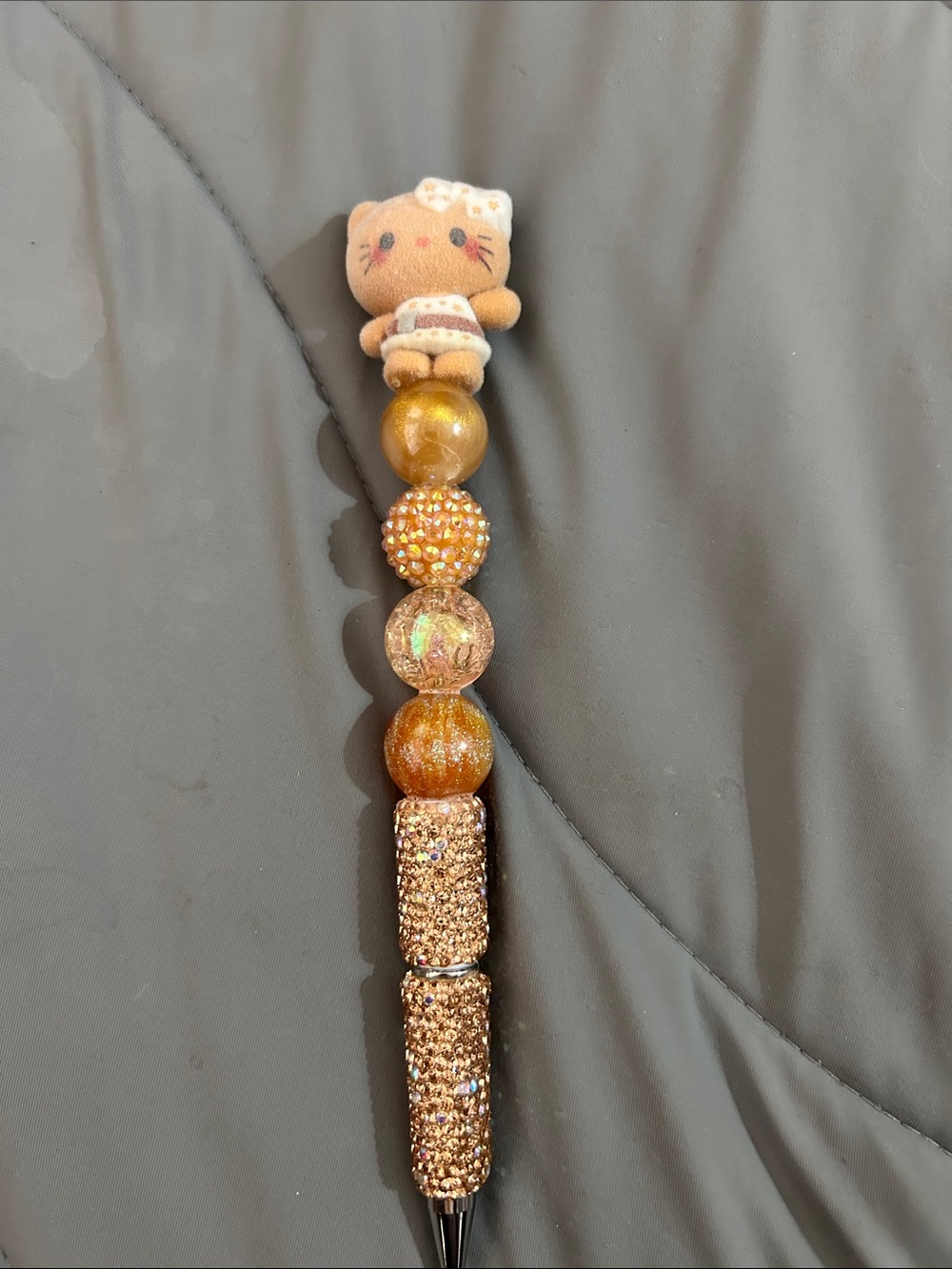 Hello Kitty Tan Colored Beaded Pen